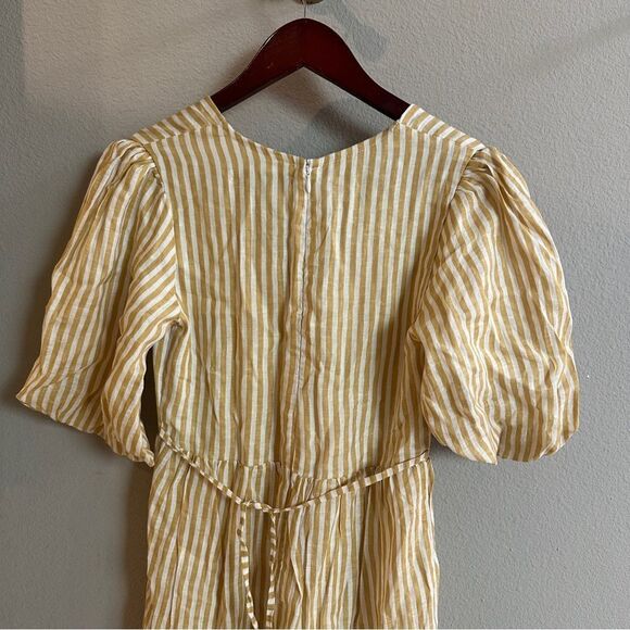 Faithful The Brand | XS | Brighton striped Tan Maxi Dress beach butter yellow - Picture 7 of 8